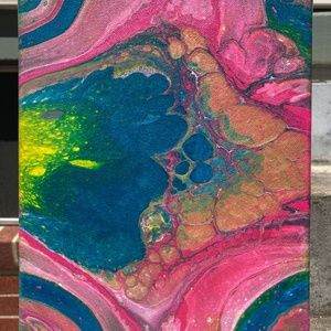 Faodail 8"x10" Painting by Color Fluent Art (Blue/Pink/Gold/Green/Yellow)